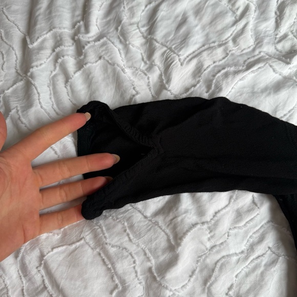 Topshop Button Up Black Collared Dress Tie Waist - Picture 9 of 9